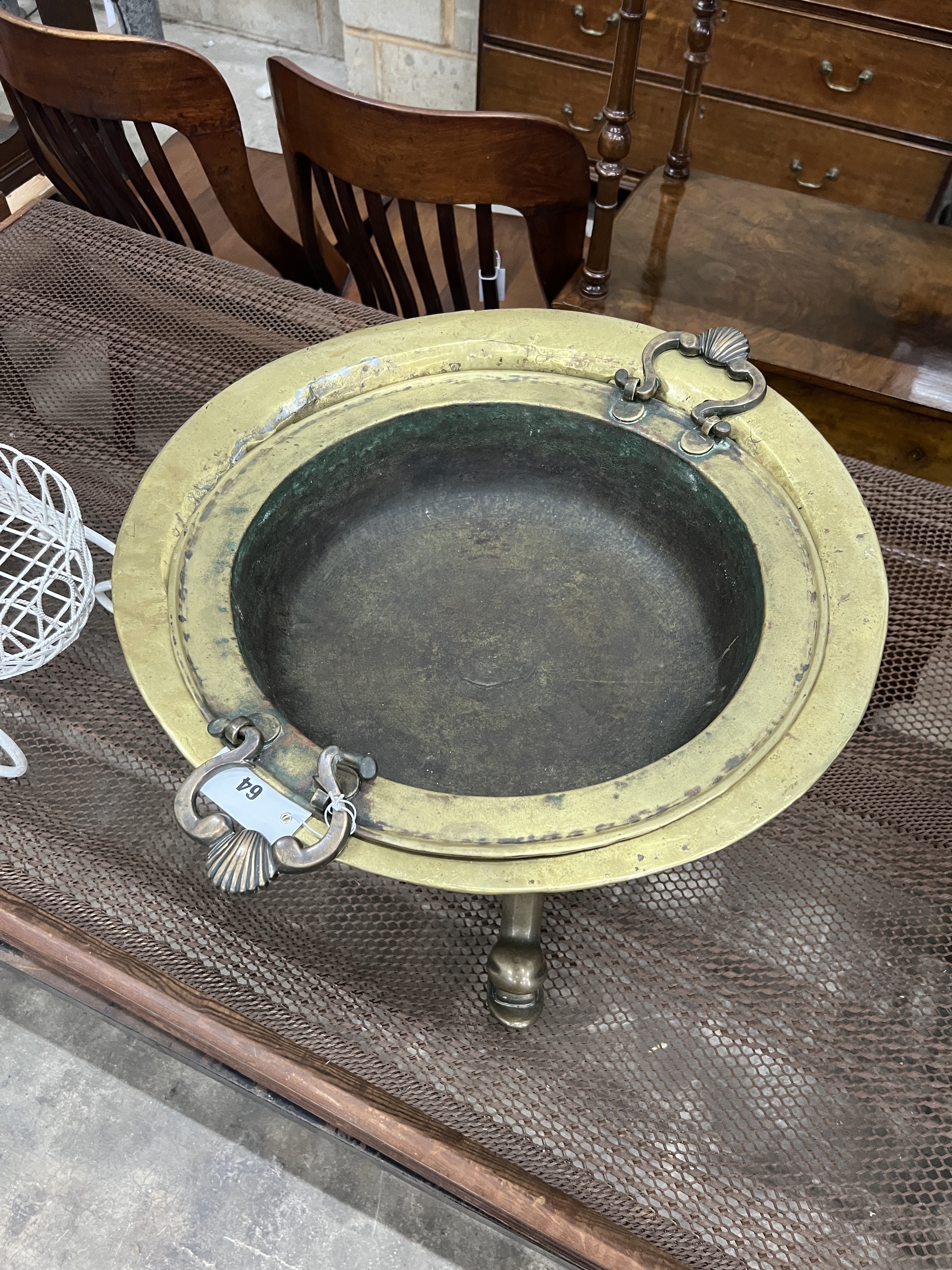 An Eastern circular brass incense burner, diameter 52cm, height 36cm - Image 3 of 4