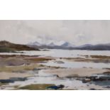 Edward Wesson (1910-1983), watercolour, 'The Cullins from Red Point, Ross', signed, 49cm x 31cm