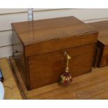 A Victorian mahogany work box, the interior with two drawers, housing a large collection of mostly