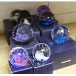 Eight Caithness paperweights, boxed, some limited edition