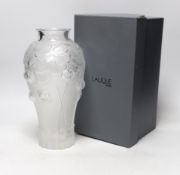 A Lalique ‘Giverny’ baluster vase with original box, 28.5cm