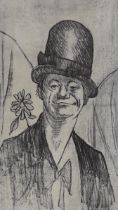 § § Clifford Hall (1904-1973)1960's soft-ground etching, Portrait of a clown, signed in pencil