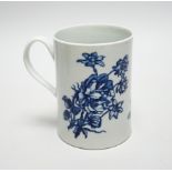 A Worcester blue and white mug, c.1775, 12cm