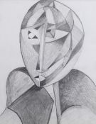 Cubist pencil sketch, Study of a figure, 24cm x 19cm