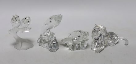 Four Swarovski Crystal animals, boxed