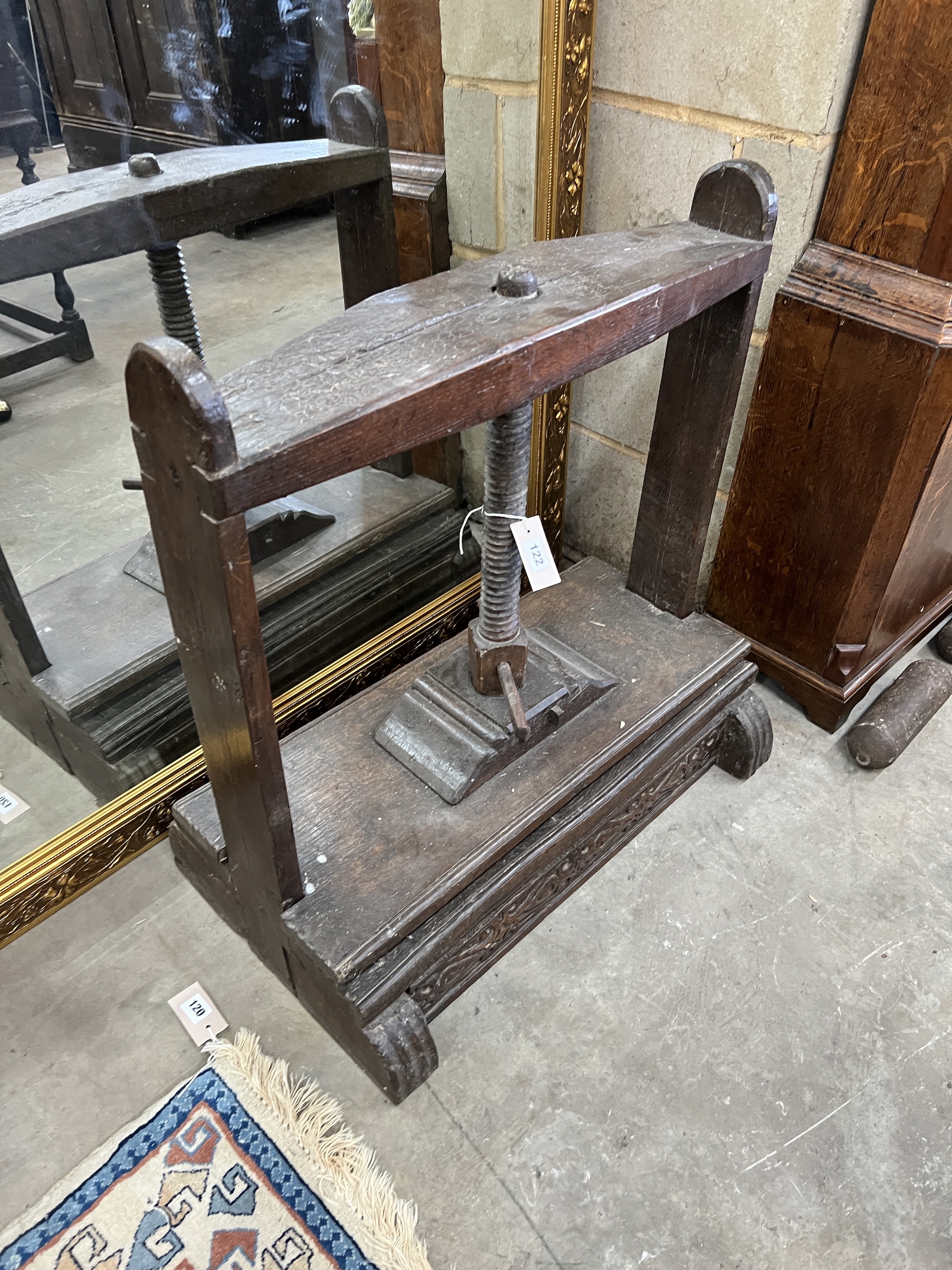 An 18th century oak press, width 67cm, depth 40cm, height 72cm - Image 3 of 3