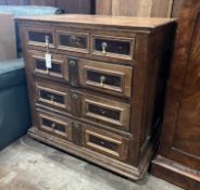 A small 18th century oak four drawer chest, width 78cm, depth 50cm, height 79cm