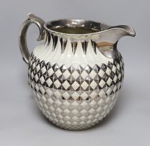 A massive early 19th century Staffordshire pineapple moulded silver lustre large jug, 33cm