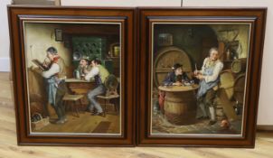 Peter Albert Speier (German b.1920), pair of oils on canvas, Tavern scenes, one titled ‘In the
