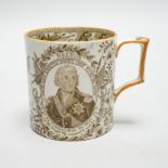 An early 19th century Lord Nelson pearlware commemorative mug, 9cm