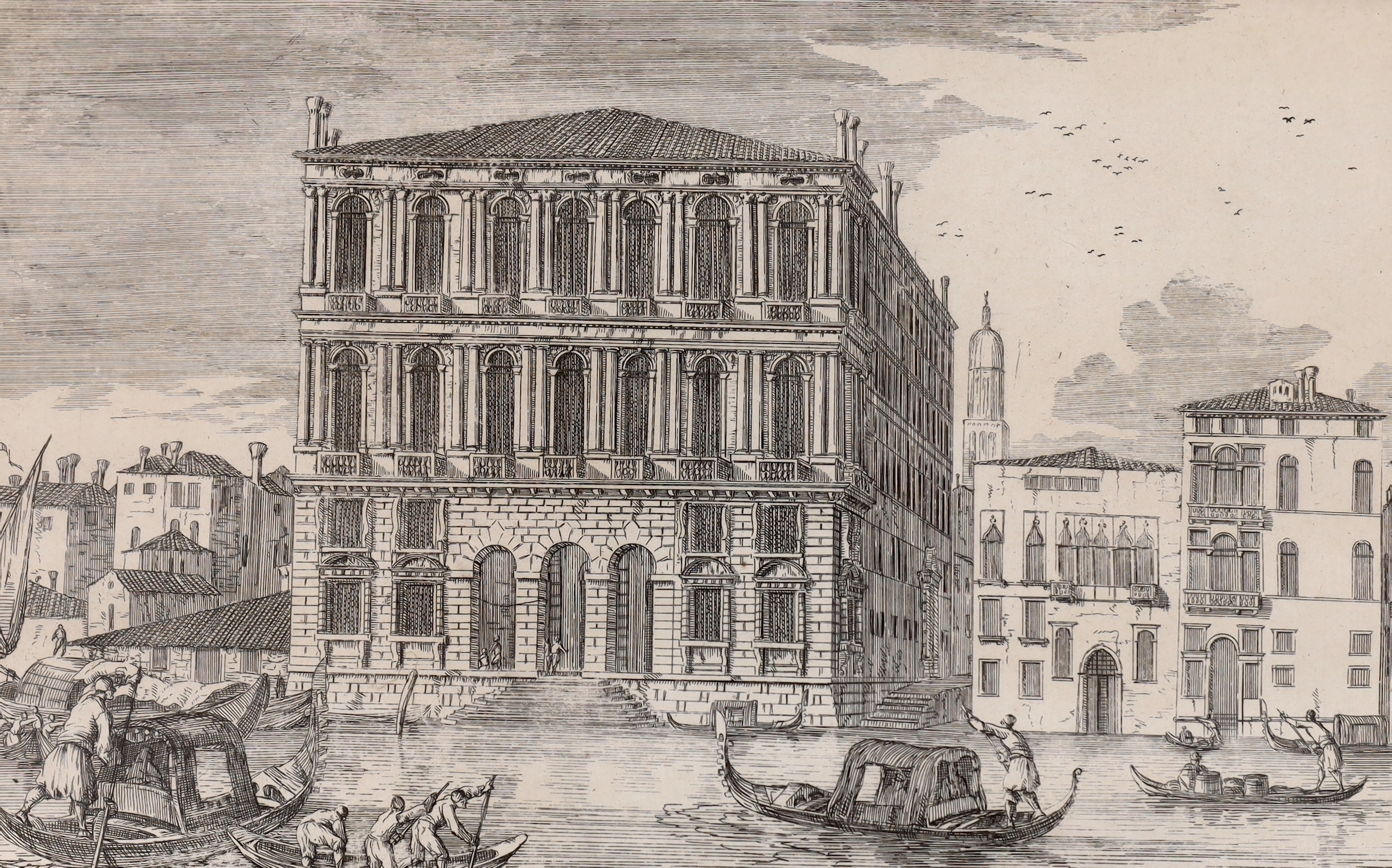 18th century engraving, Palazzo Corner della Ca' Granda, Venice, 29cm x 18cm