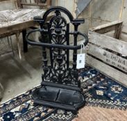 A small Victorian style cast iron stickstand, height 52cm