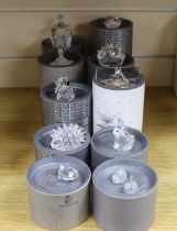 Ten Swarovski Crystal ornaments, boxed
