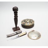 Four Tibetan items including a Phurba