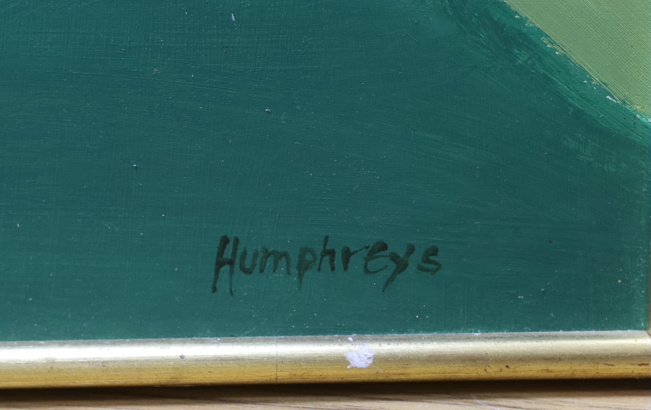 § § David Humphreys (b.1937), acrylic on board, Hillside landscape, signed, 60cm x 60cm - Image 3 of 3
