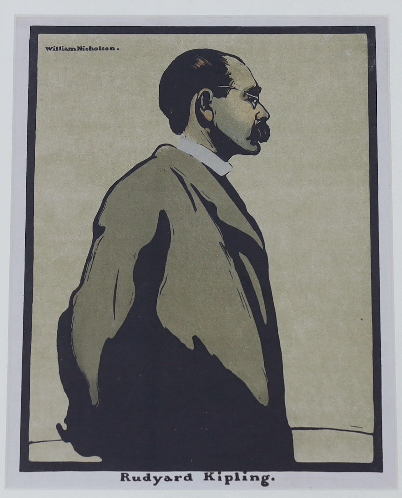 William Nicholson (1872–1949) Rudyard Kipling and Q for Quaker, two wood cuts/lithographs, the - Image 2 of 3