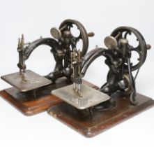 Two Willcox and Gibbs patent sewing machines, each 34cm wide