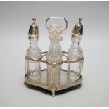 A George III small silver cruet stand, by Robert & David Hennell, London, 1799, of quatrefoil shape,