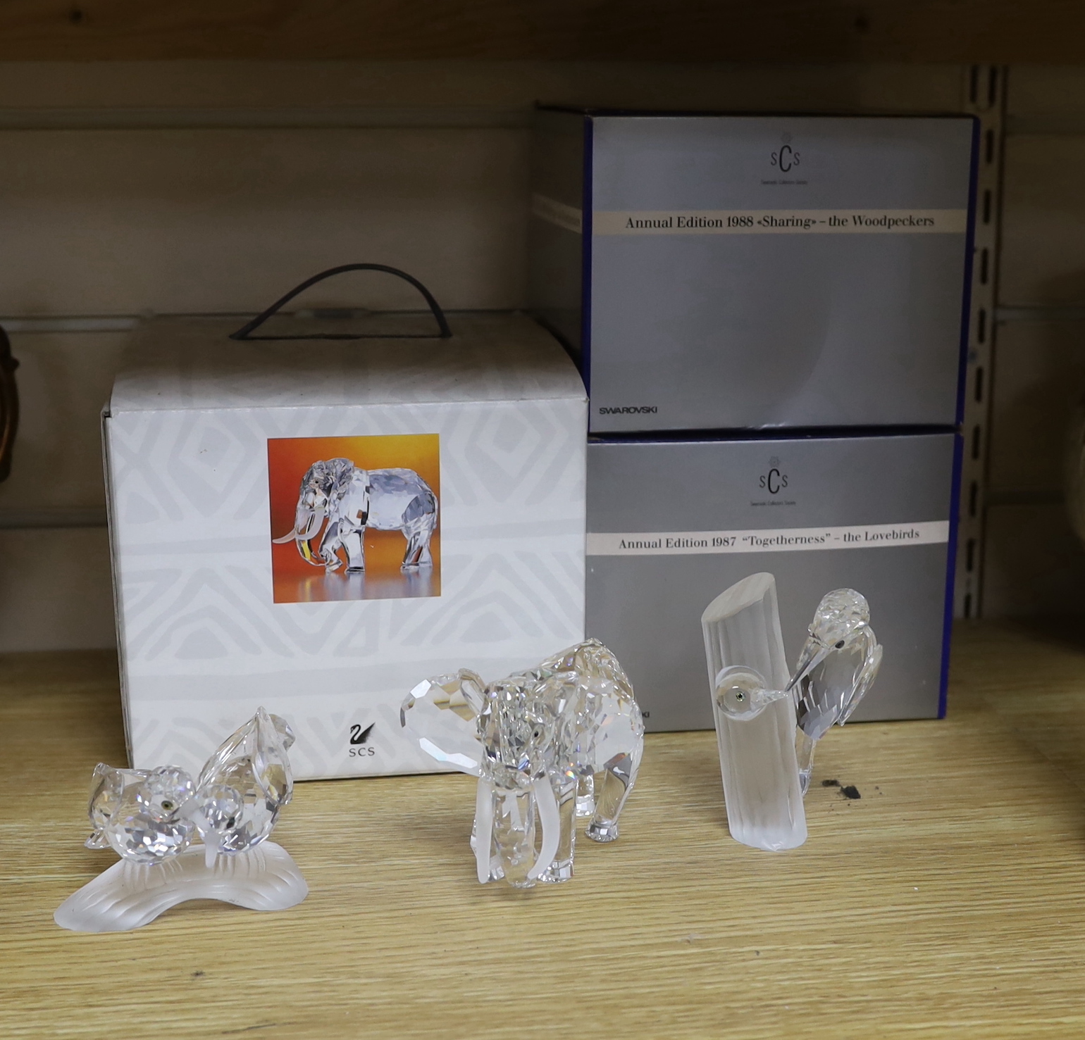 Three Swarovski Crystal ornaments, boxed - Image 5 of 5