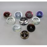 Ten Caithness paperweights, boxed, one limited edition