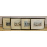 After Henry Thomas Alken (1785-1851) set of four colour etchings, Sporting Anecdotes including '