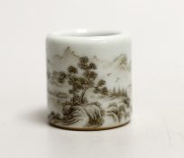 A Chinese grisaille enamelled porcelain archer’s ring