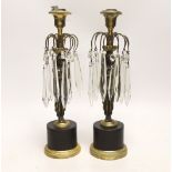 A pair of Regency style figural table lustres, 31cm