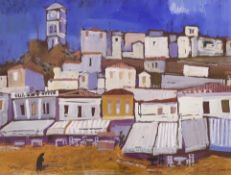 Geoffrey Lintott (20th century) mixed media, Poros, Greece signed and dated ‘62, 44 x 33cm