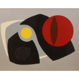Anthony Twentyman (1906-1988), abstract oil on board, Geometric shapes, 56 x 44cm
