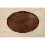 A George III mahogany oval galleried tray, 65cm wide