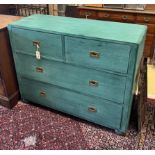 A Victorian style painted pine four drawer chest, width 114cm depth 42cm, height 90cm