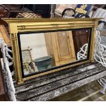 A Regency giltwood overmantel mirror, width 128cm, height 65cm