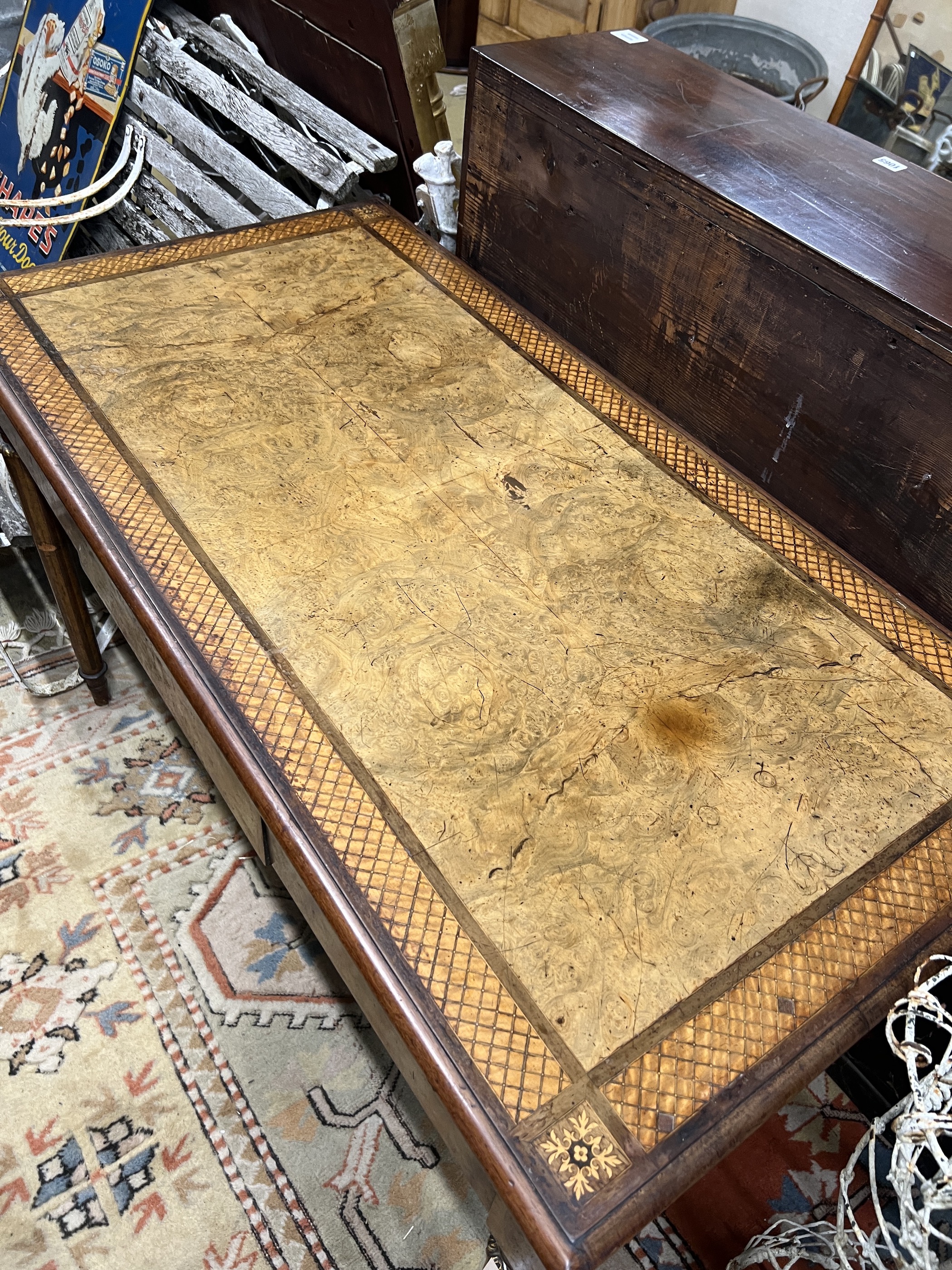 A good quality French Empire style writing table, width 121cm, depth 62cm, height 75cm - Image 2 of 3