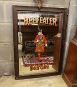 A Beefeater London Dry Gin advertising tavern mirror, width 63cm, height 88cm
