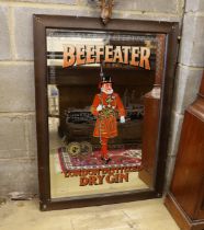 A Beefeater London Dry Gin advertising tavern mirror, width 63cm, height 88cm