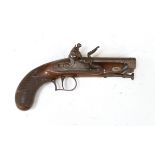 An 18 bore flintlock travelling pistol by John Cuff, octagonal barrel engraved 106 Regent Street