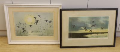 Peter Markham Scott (1909-1989) two colour chromolithographs, Birds in flight, publ. Arthur