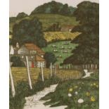 Simon Palmer (b.1956) colour etching, 'Late Summer', limited edition 6/50, signed in pencil, 21 x