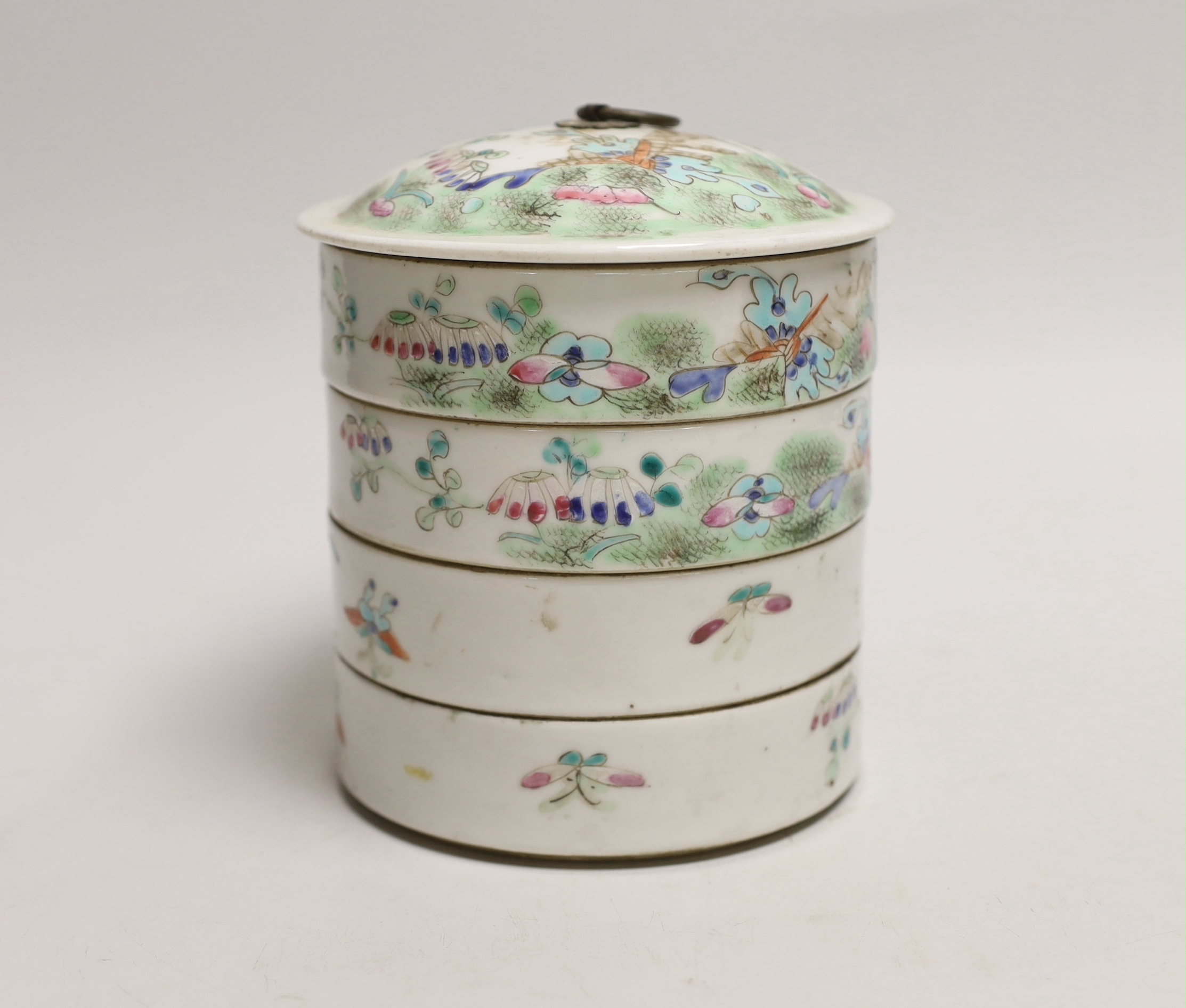 An early 20th century Chinese stacking food container, 13.5cm