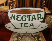 An original enamel advertising sign 'Nectar Tea', width 54cm, height 32cm