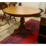 A 19th century French circular mahogany breakfast table, diameter 96cm, height 75cm