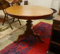 A 19th century French circular mahogany breakfast table, diameter 96cm, height 75cm