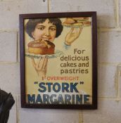 A framed and glazed advertising poster 'For delicious cakes and pastries, Stork Margarine', width