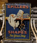 An original advertising board 'Spillers Shapes For your Dog', width 51cm, height 72cm