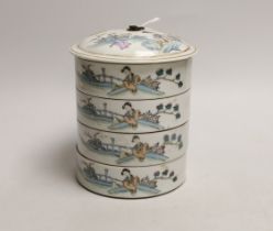 An early 20th century Chinese stacking food container, 16cm