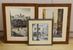 Alan Reed (b.1961) two colour prints including 'George Heriots School for Victoria Street',