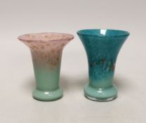 Two Vasart glass vases, tallest 10.5cm