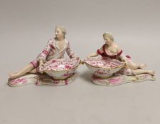 A pair of Meissen figural salts, late 19th century, 2872 and 2875
