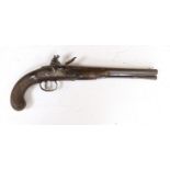 A 20 bore flintlock duelling pistol, lock engraved John Richards, c.1780, set trigger, roller