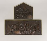 Two classical revival copper electrotype reliefs, largest 28.5cm wide